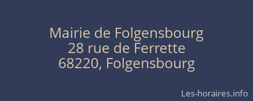 Mairie de Folgensbourg