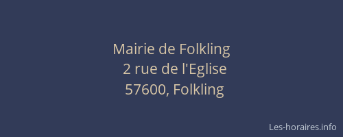 Mairie de Folkling