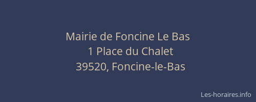 Mairie de Foncine Le Bas