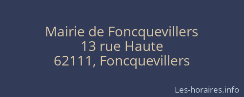 Mairie de Foncquevillers