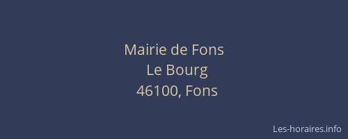 Mairie de Fons