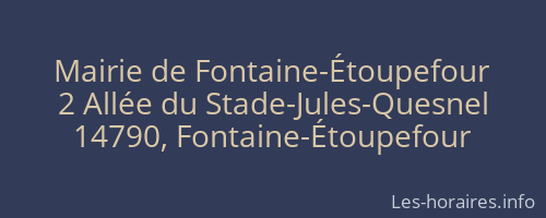 Mairie de Fontaine-Étoupefour