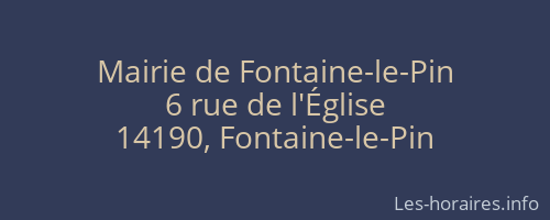 Mairie de Fontaine-le-Pin