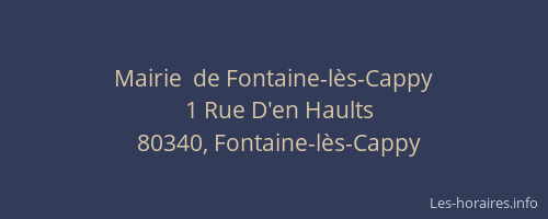 Mairie  de Fontaine-l&egrave;s-Cappy