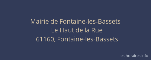 Mairie de Fontaine-les-Bassets