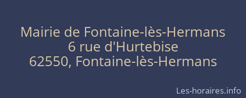 Mairie de Fontaine-lès-Hermans
