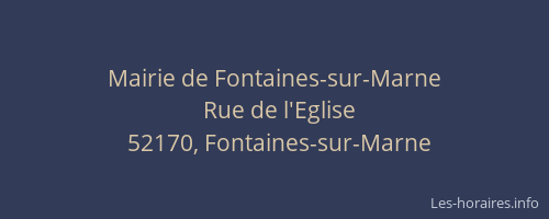 Mairie de Fontaines-sur-Marne