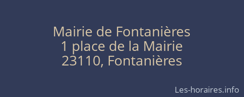 Mairie de Fontanières