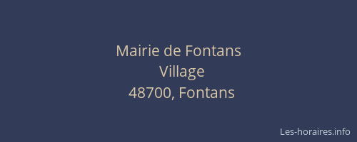 Mairie de Fontans