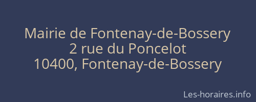 Mairie de Fontenay-de-Bossery