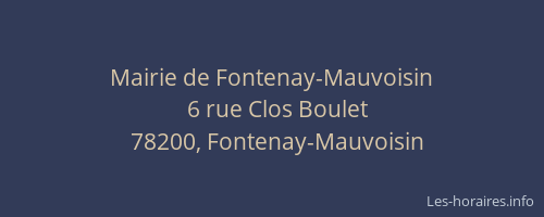 Mairie de Fontenay-Mauvoisin
