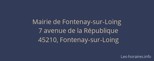 Mairie de Fontenay-sur-Loing