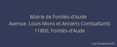 Mairie de Fonti&egrave;s-d'Aude