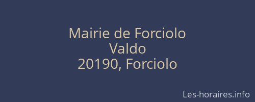 Mairie de Forciolo