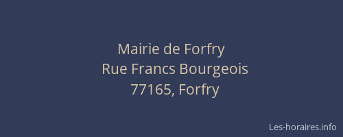 Mairie de Forfry