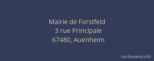 Mairie de Forstfeld