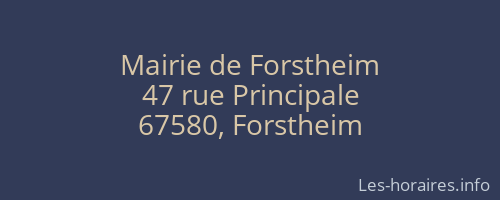 Mairie de Forstheim