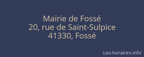 Mairie de Fossé