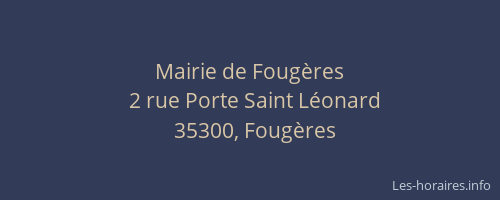 Mairie de Fougères