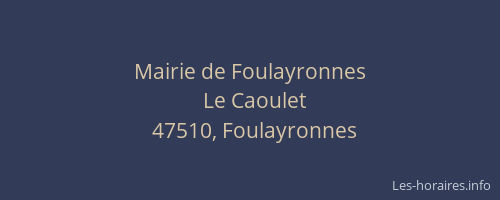 Mairie de Foulayronnes