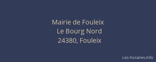Mairie de Fouleix