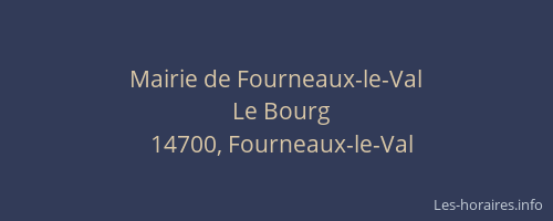 Mairie de Fourneaux-le-Val