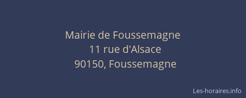 Mairie de Foussemagne