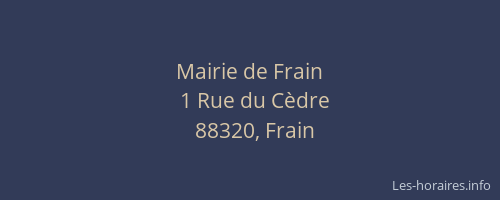 Mairie de Frain