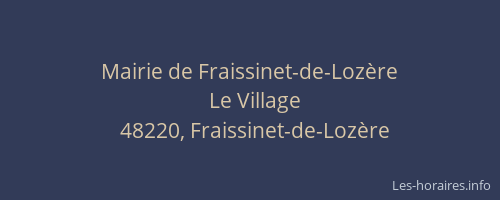 Mairie de Fraissinet-de-Lozère