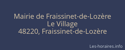 Mairie de Fraissinet-de-Lozère