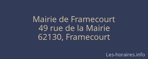 Mairie de Framecourt