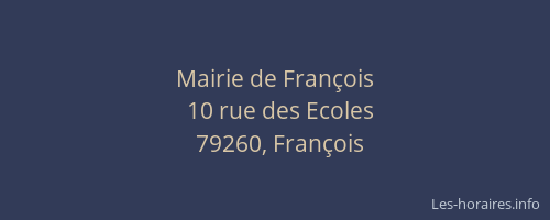Mairie de Fran&ccedil;ois