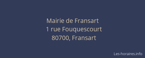 Mairie de Fransart