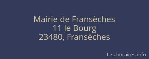 Mairie de Fransèches