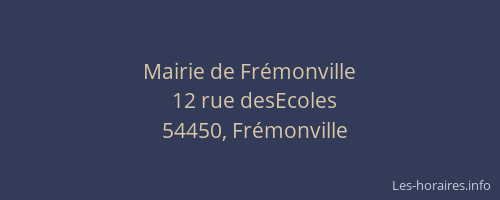 Mairie de Frémonville