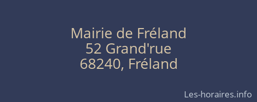 Mairie de Fréland