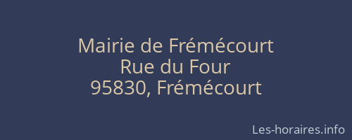Mairie de Frémécourt