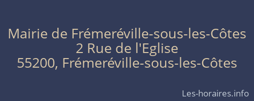 Mairie de Frémeréville-sous-les-Côtes