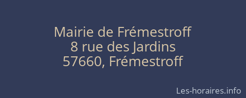 Mairie de Frémestroff