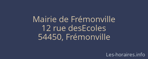 Mairie de Frémonville