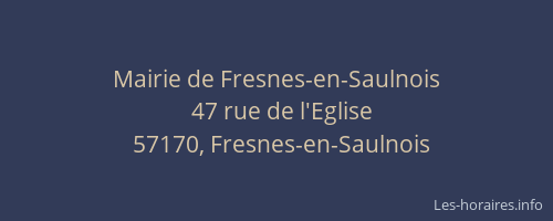 Mairie de Fresnes-en-Saulnois