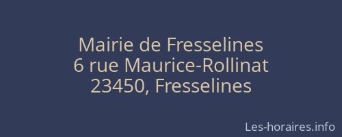 Mairie de Fresselines