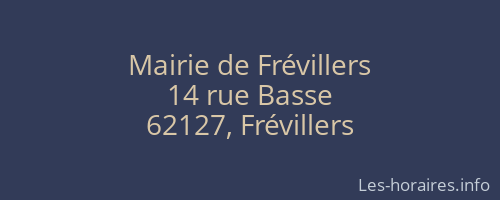 Mairie de Frévillers