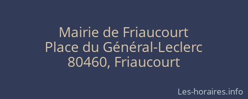 Mairie de Friaucourt