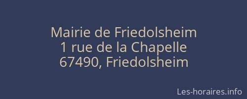 Mairie de Friedolsheim