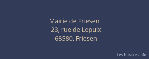 Mairie de Friesen