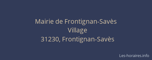 Mairie de Frontignan-Savès