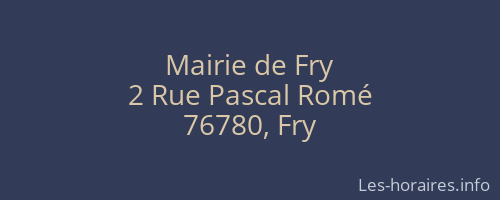 Mairie de Fry