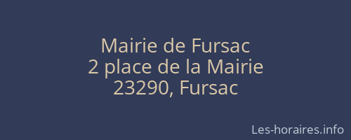 Mairie de Fursac