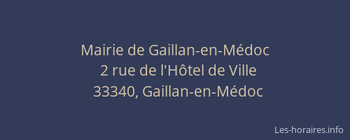 Mairie de Gaillan-en-Médoc